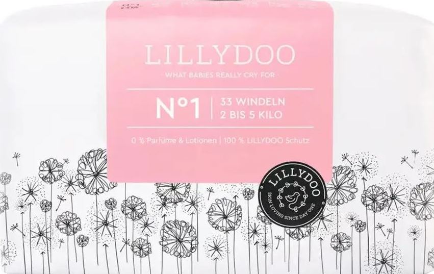 Lillydoo Premium 1 Baby Diapers, 2-5 kg, 33 pcs