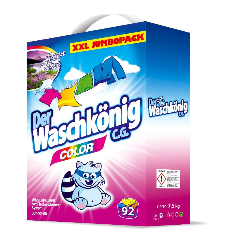 Waschkönig Color Laundry Detergent Powder, 7.5 kg