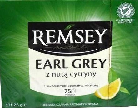 Remsey Earl grey z nuta cytryny Tea Bags 75 pcs 131.25 g
