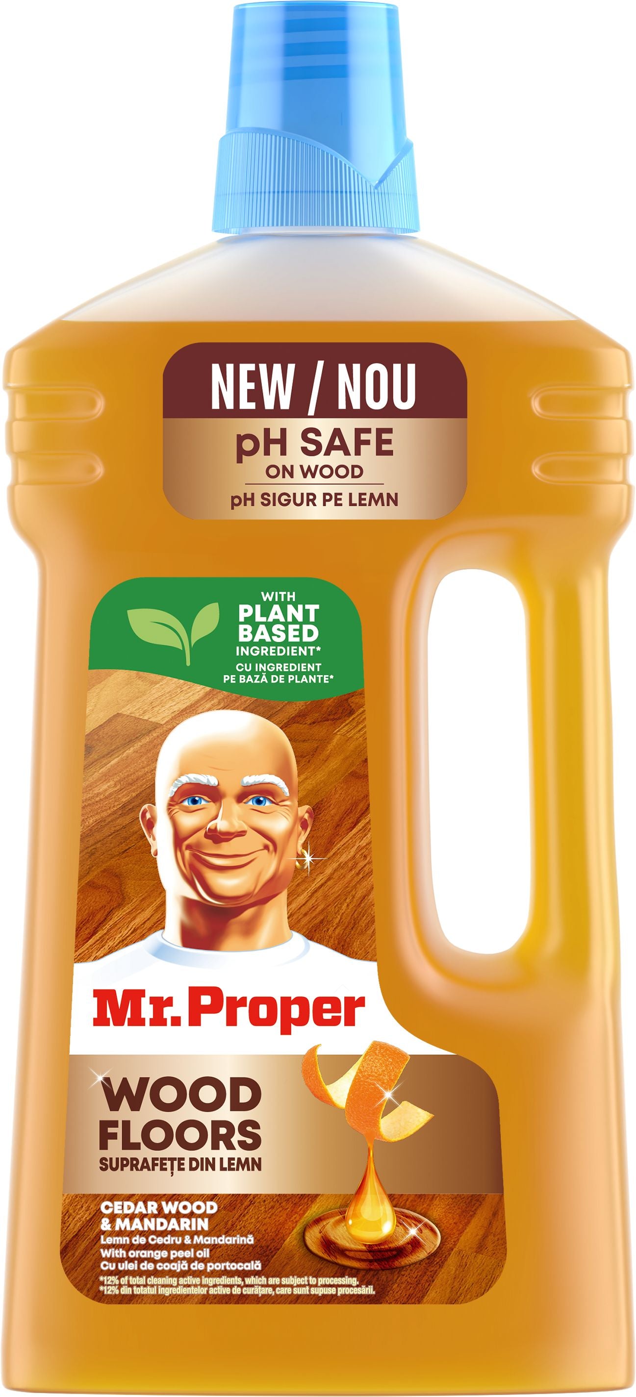 Mr. Proper Wood Floor All-Purpose Wood Floor & Wall Cleaner with Orange Peel Oil, 1 L