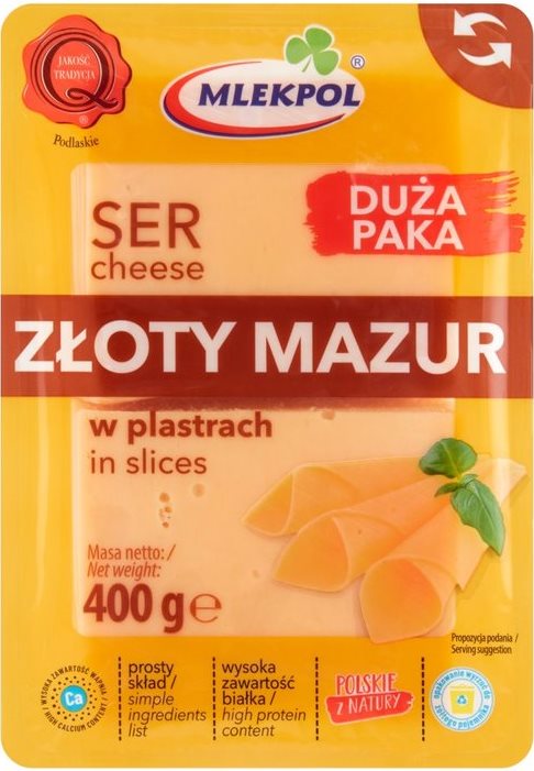 Mlekpol Zloty Mazur Cheese Slices, 400 g