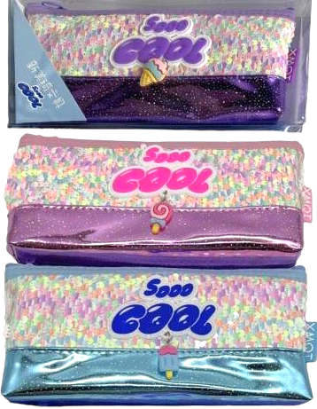 77-13 Sooo Cool Glitter Sequin School Pencil Case
