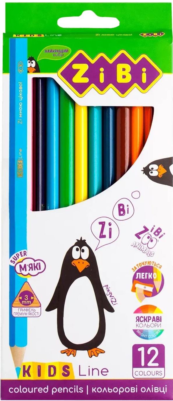 Zibi ZB2414 Colored Pencils, 12 Colors