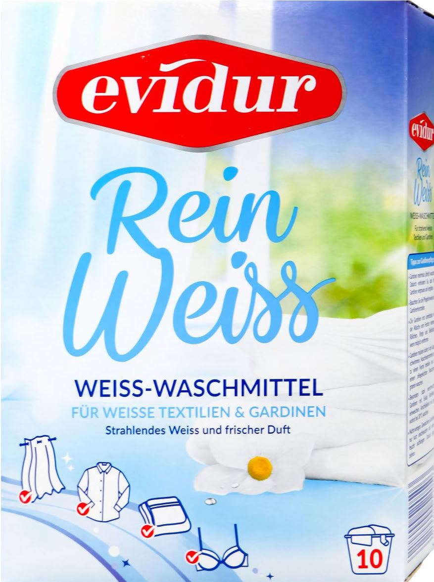Evidur Pure White Laundry Detergent Powder for Curtains & Tulle, 10 Loads, 600 g