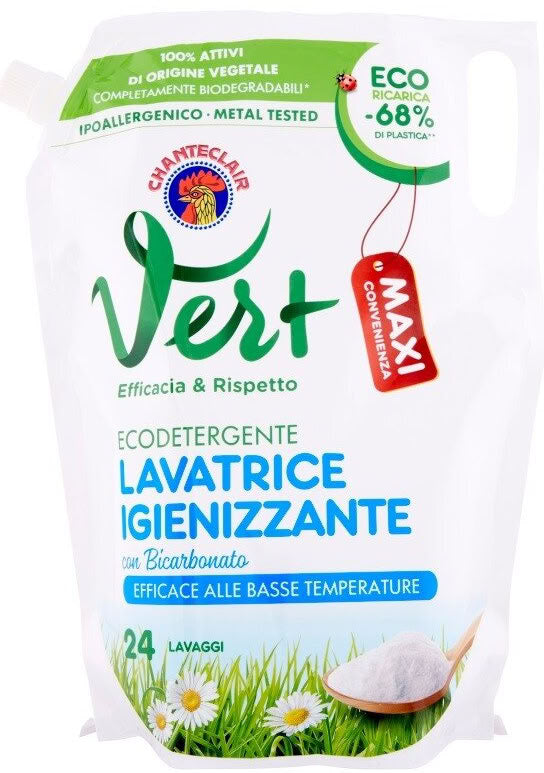 Chante Clair Vert Bicarbonate Liquid Laundry Detergent Refill Pouch, 24 Loads, 1.224 L
