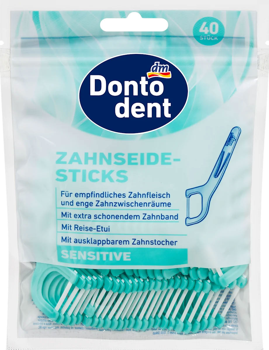 Dontodent Sensitive Dental Floss Picks, 40 pcs