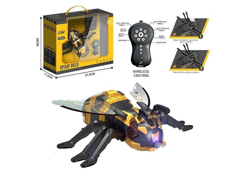 128 A-33 Remote-Controlled Bee with Steam, Lights, Sounds & Melodies, 2.4 GHz
