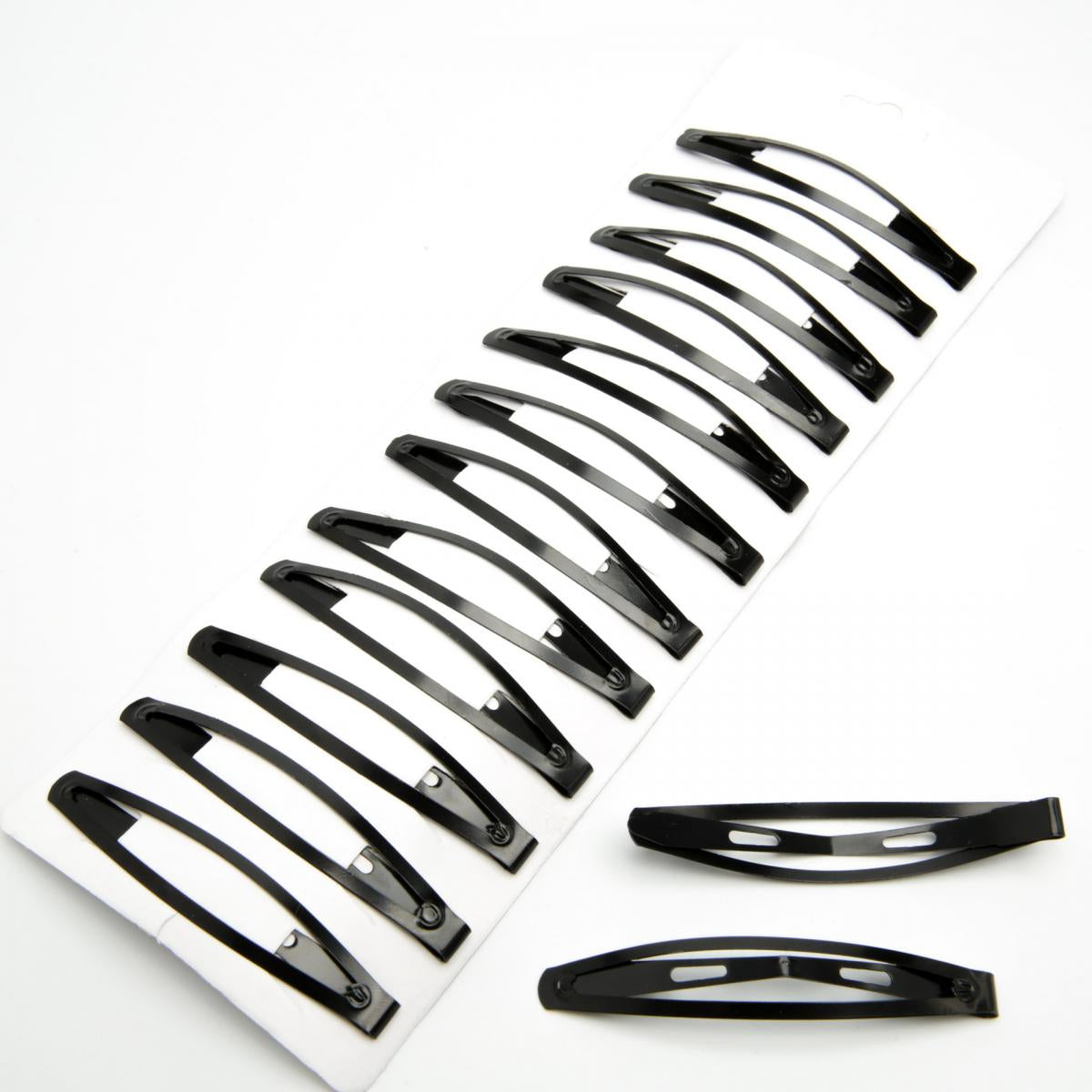 6-1582 Black Kids' Snap Hair Clip, 8 x 14 cm (Price per 1 pc)