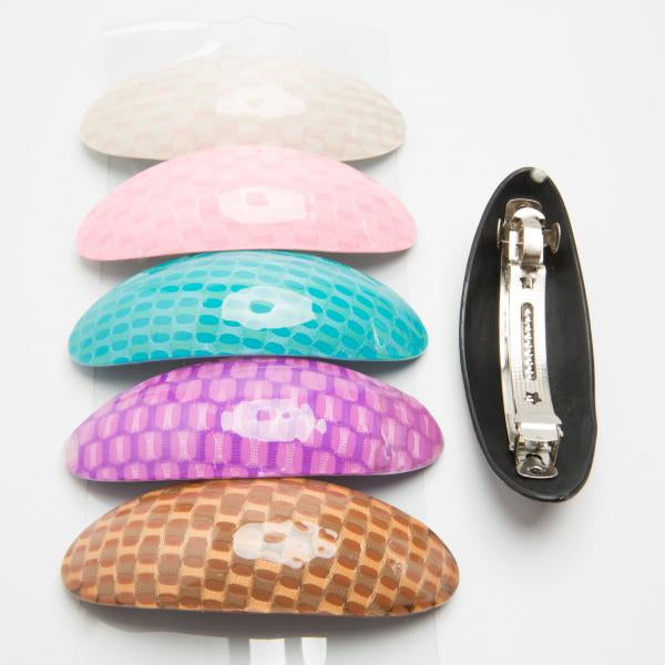 5-6179 Colored Kids' Automatic Hair Clip, 10 x 3.5 cm (Price per 1 pc)