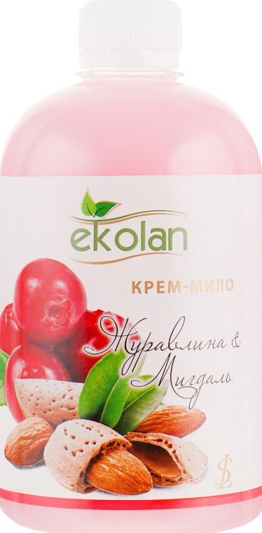 Ekolan Cranberry & Almond Liquid Cream Soap Refill Pouch, 500 g