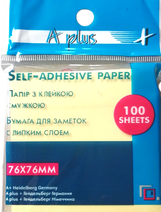 APlus A-835 Sticky Notes, 76 x 76 mm, 100 Sheets