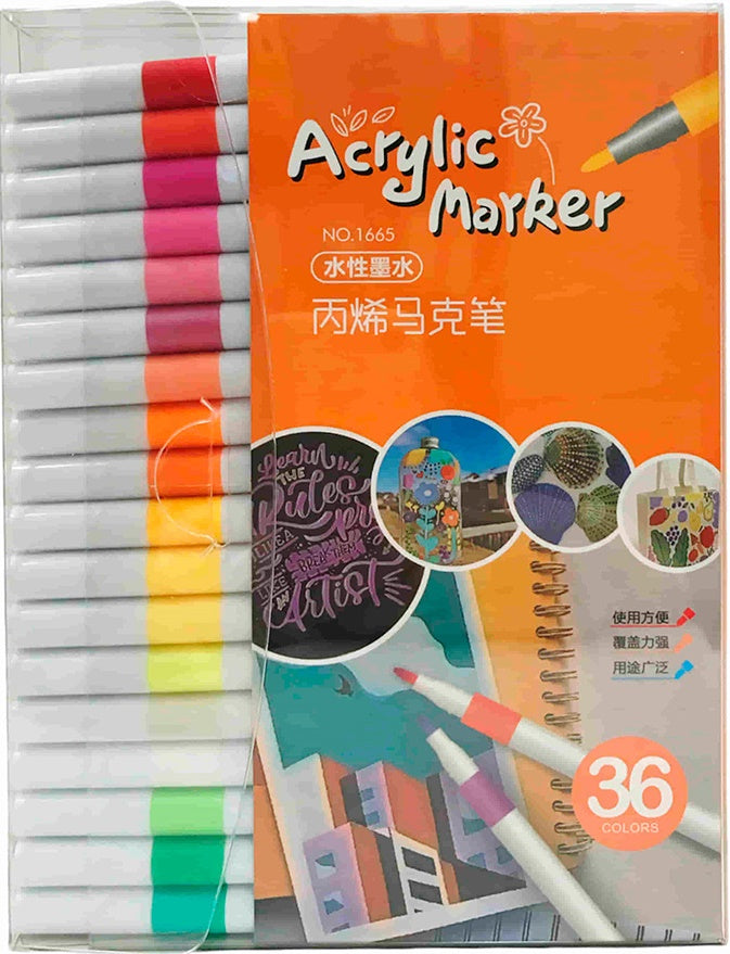 1665 Acrylic Marker Set, 36 Colors