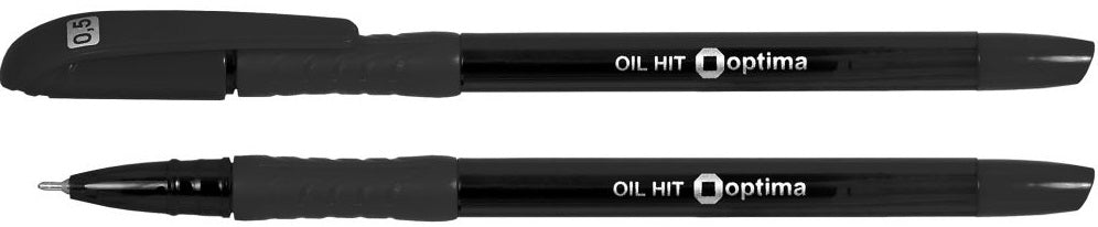 Optima OIL HIT Black Oil-Based Ballpoint Pen, 0.5 mm