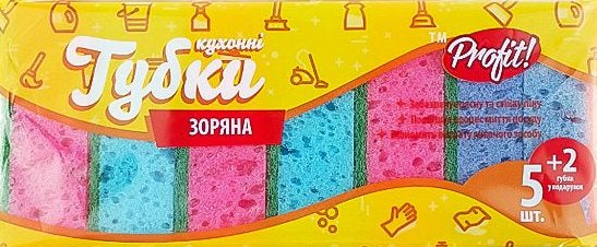 Profit Zoriana Porous Dish Sponges, 5+2 pcs