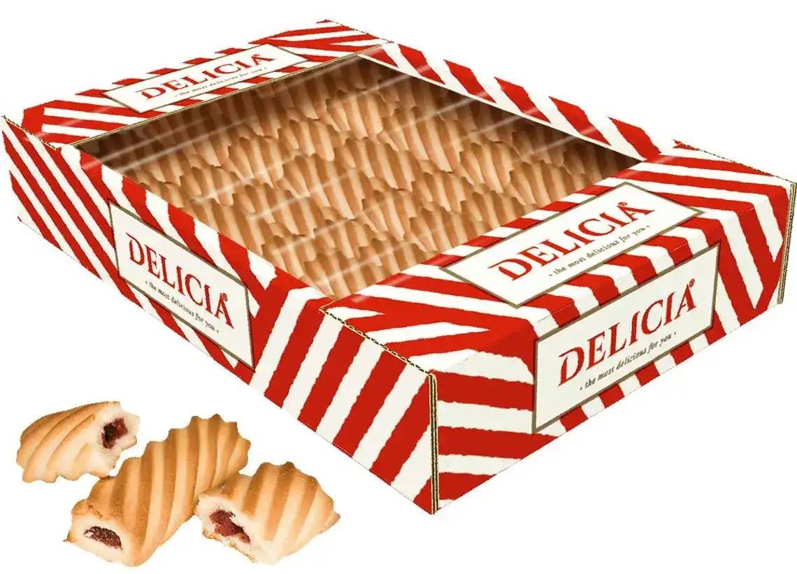 Delicia Super Monika Butter Cookies with Cherry Filling, 300 g