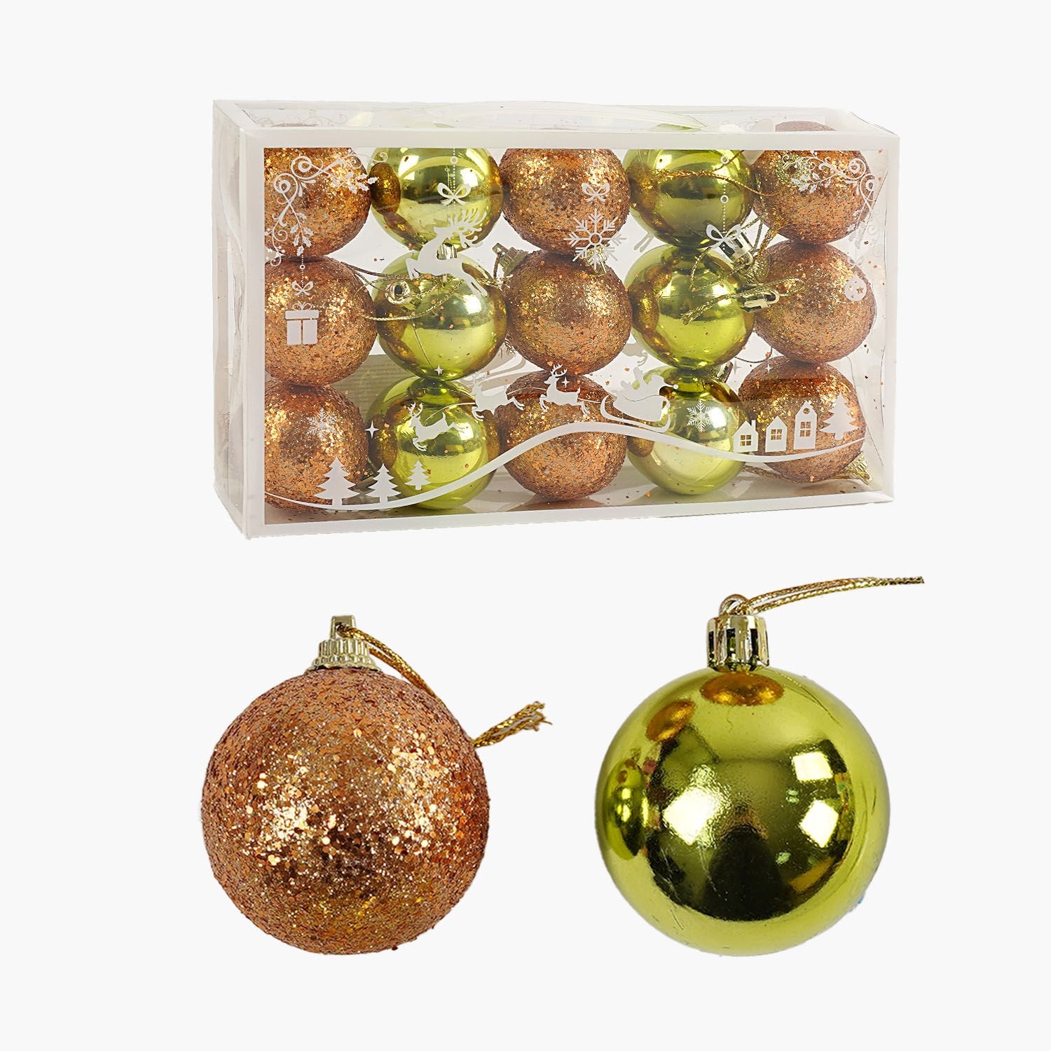 C 67301 Christmas Ball Ornaments, 5 cm Diameter, 15 pcs