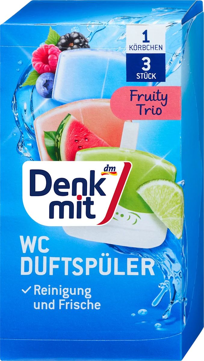 Denkmit Fruity Trio Hanging Toilet Bowl Freshener, 3 pcs