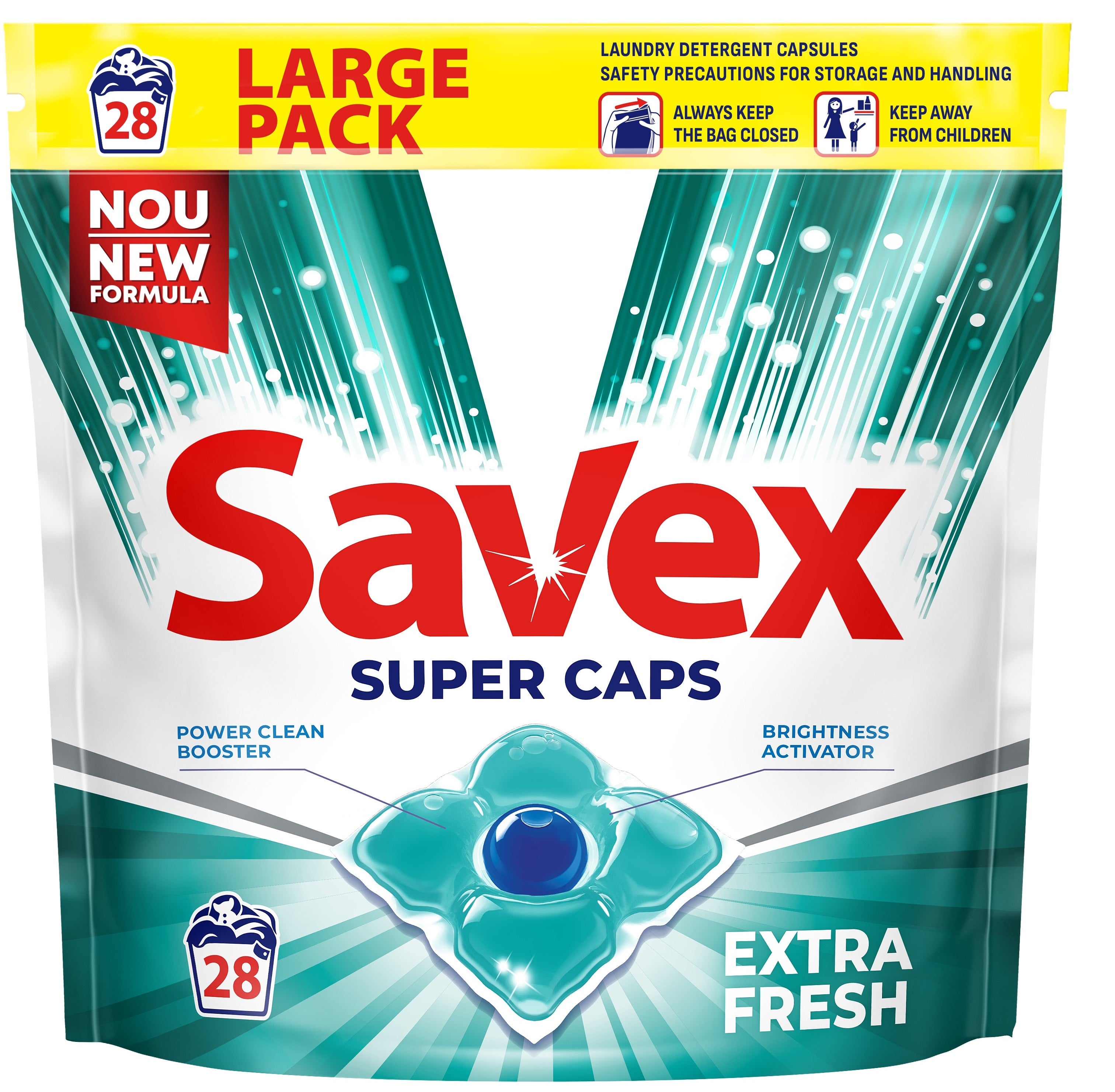 Savex Super Caps Extra Fresh Laundry Detergent Pods, 28 pcs (Price per 1 pc)
