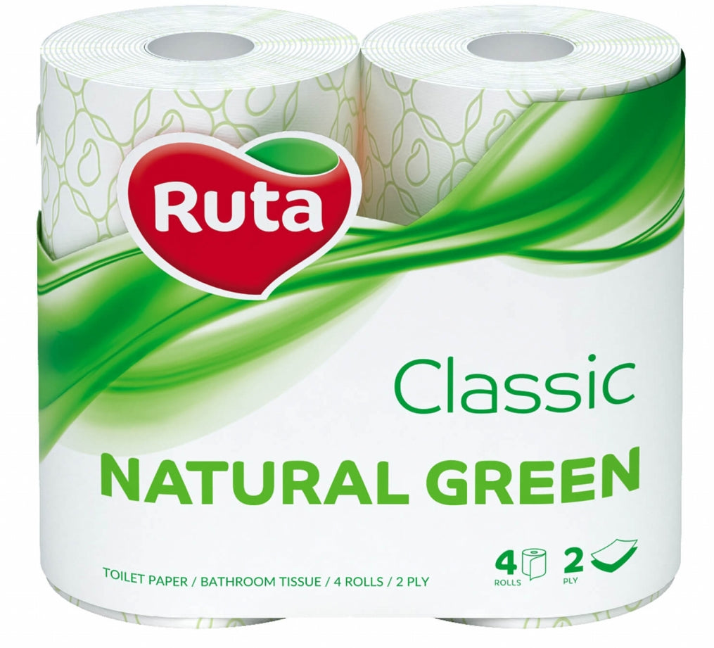 Ruta Classic Natural Green 2-Ply Toilet Paper, 4 Rolls