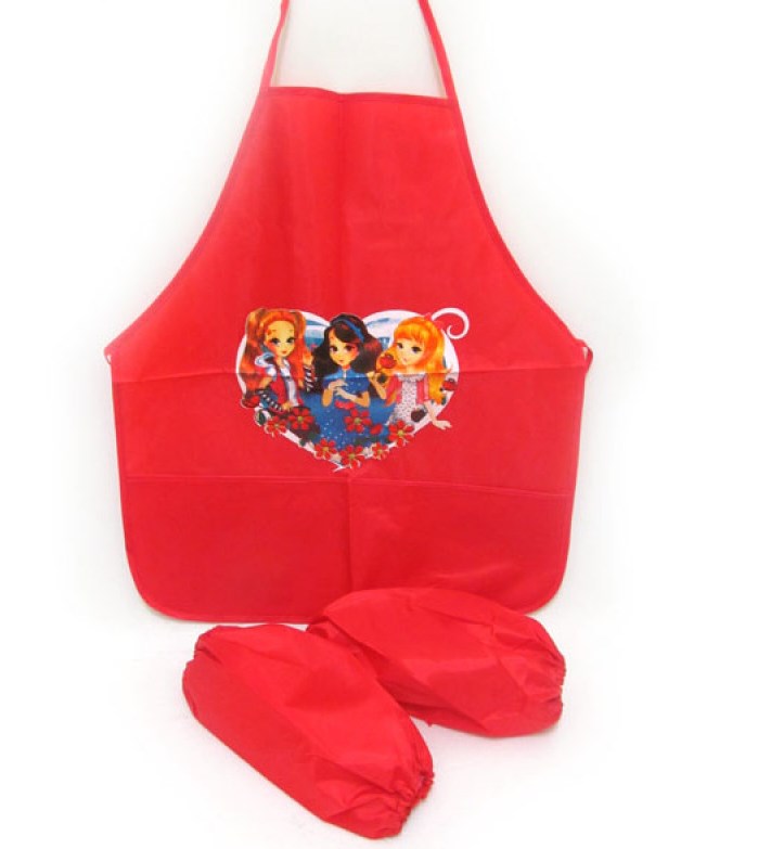 Kids Art Apron with 2 Sleeve Protectors
