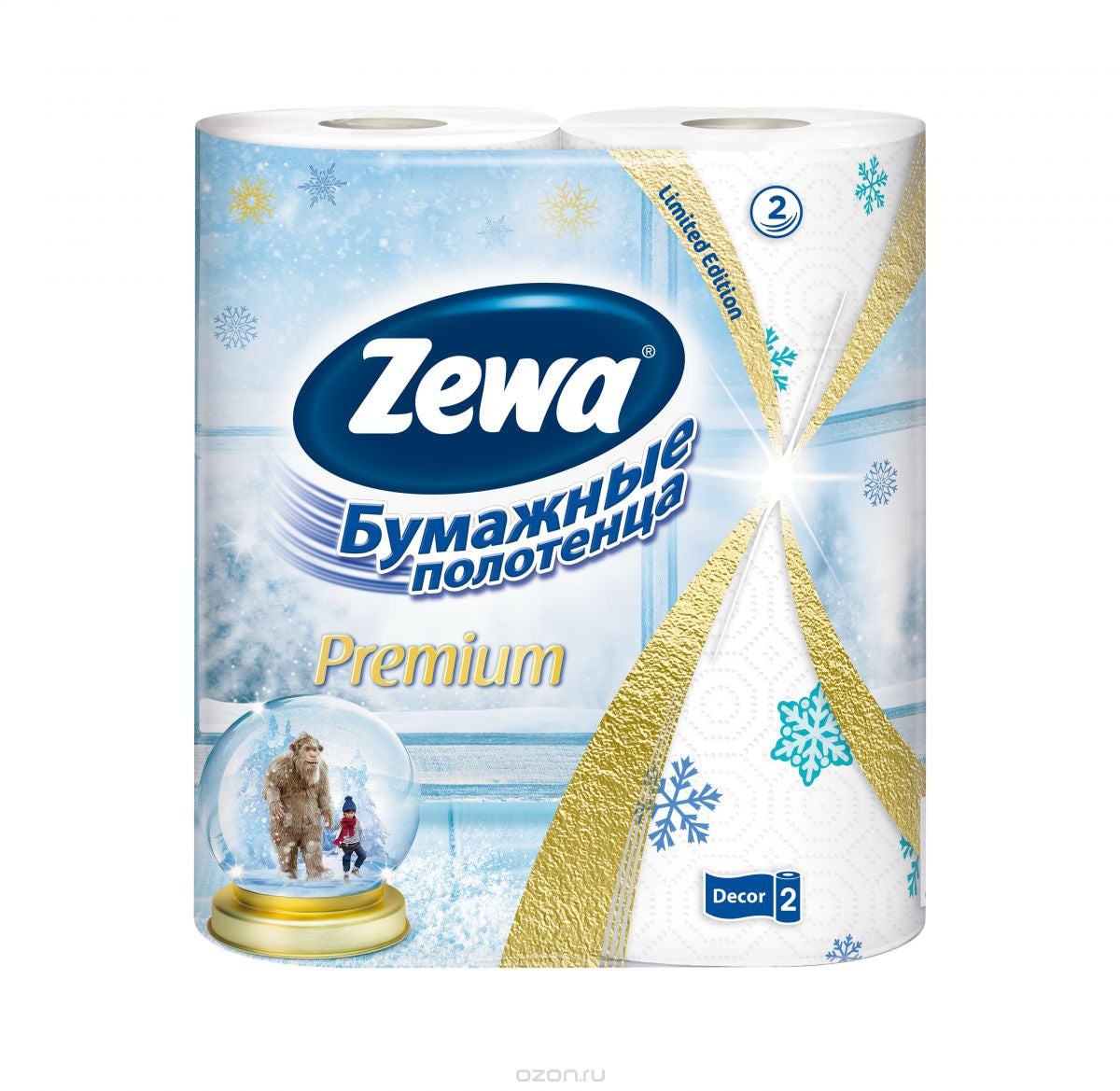 Zewa Premium 2-Ply Paper Towels, 2 Rolls