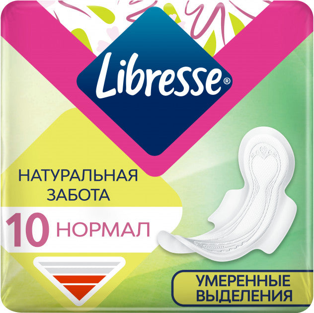 Libresse Natural Care Ultra Clip Normal 3 mm Sanitary Pads, 10 pcs