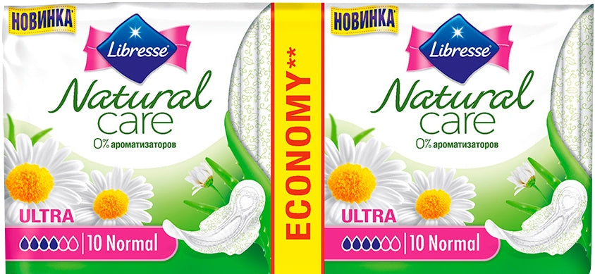 Libresse Natural Care Ultra Clip Normal 3 mm Sanitary Pads, 20 pcs