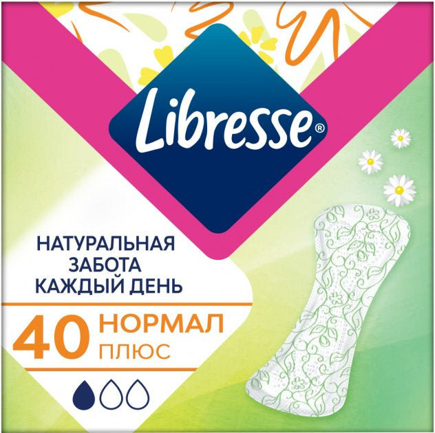 Libresse Natural Care Normal Panty Liners, 40 pcs