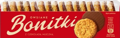Bonitki Oatmeal Cookies with Milk Chocolate, 210 g
