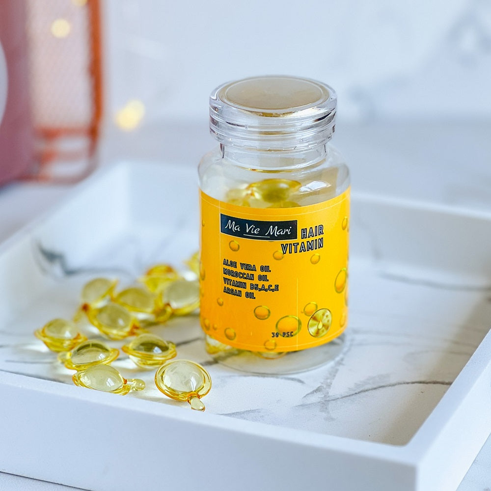 Ma Vie Mari Aloe Vera Hair Vitamin Capsules for Shine & Nourishment, 30 pcs