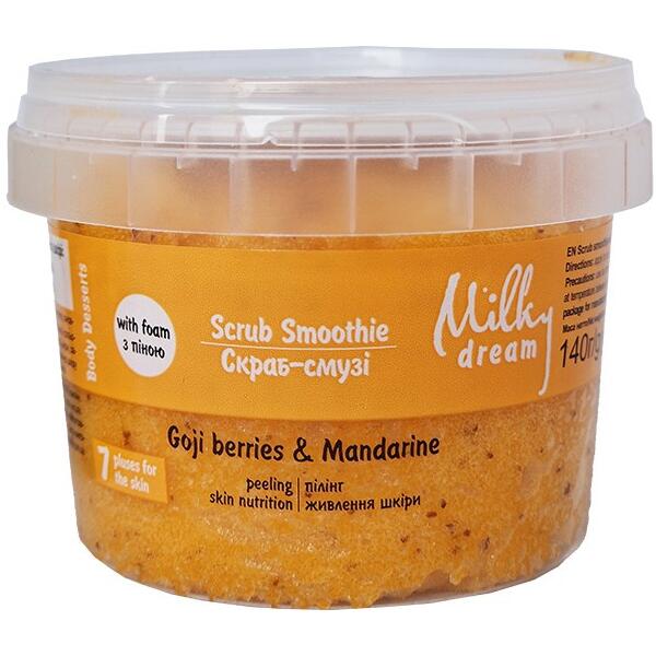 Milky Dream Foaming Smoothie Body Scrub with Goji Berries & Mandarin, 140 g - Image 2