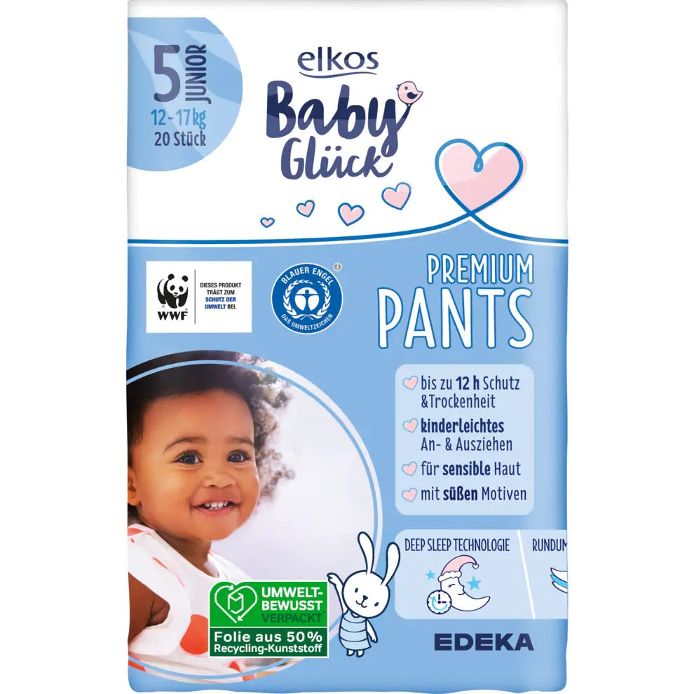 Elkos Baby Glück Premium Size 5 Baby Pull-Up Diaper Pants, 12-17 kg, 20 pcs