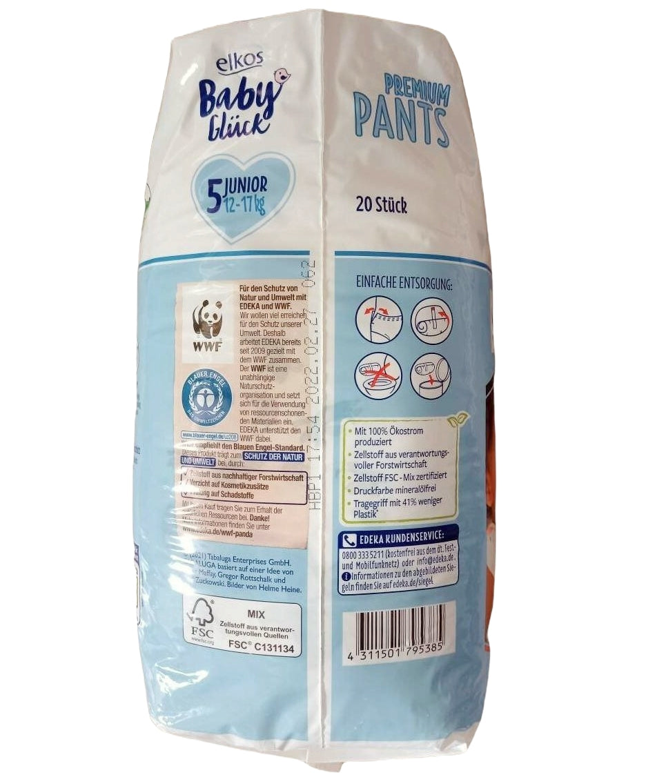 Elkos Baby Glück Premium Size 5 Baby Pull-Up Diaper Pants, 12-17 kg, 20 pcs - Image 3