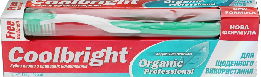 Coolbright Organic Toothpaste & Toothbrush Set, 130 mL