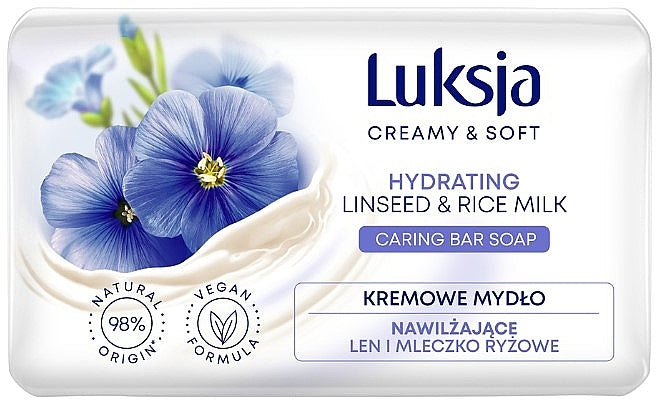 Luksja Flaxseed & Rice Milk Bar Soap, 90 g