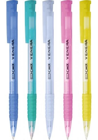 Economix Venera Blue Retractable Ballpoint Pen, 0.5 mm