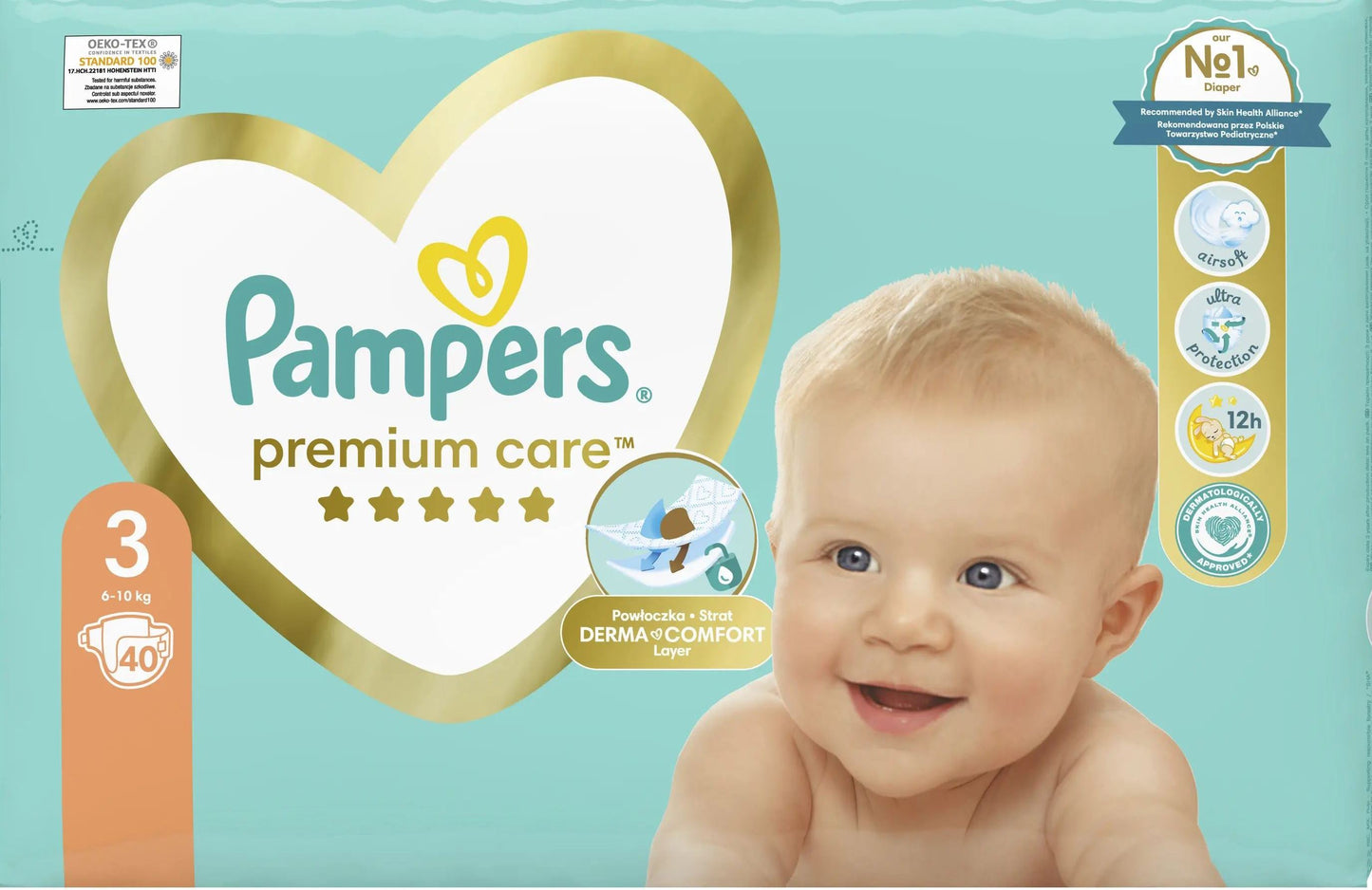 Pampers Premium Care Size 3 Baby Diapers, 6-10 kg, 40 pcs