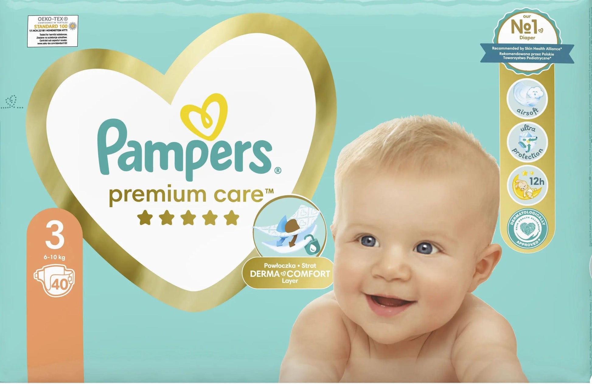 Pampers Premium Care Size 3 Baby Diapers, 6-10 kg, 40 pcs