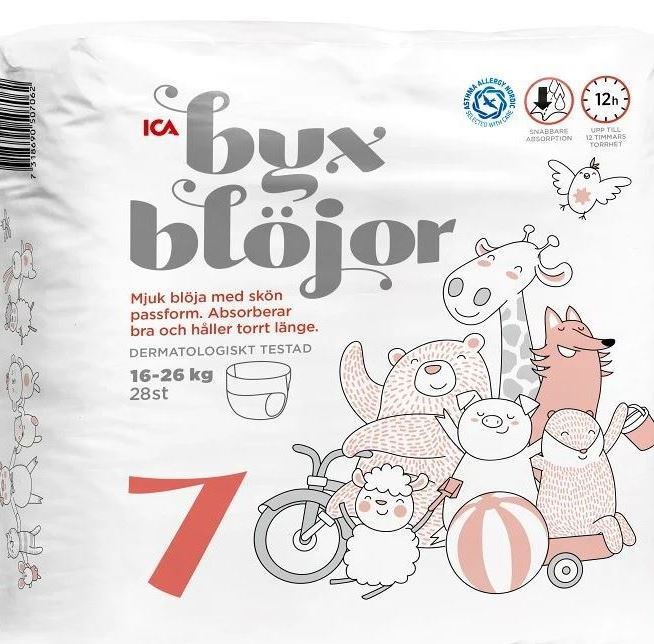 Byxblojor Baby Pull-Up Diaper Pants Size 7, 16-26 kg, 28 pcs