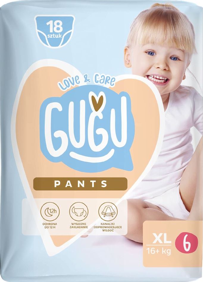 Gugu Love & Care Baby Pull-Up Diaper Pants Size 6, 16+ kg, 18 pcs