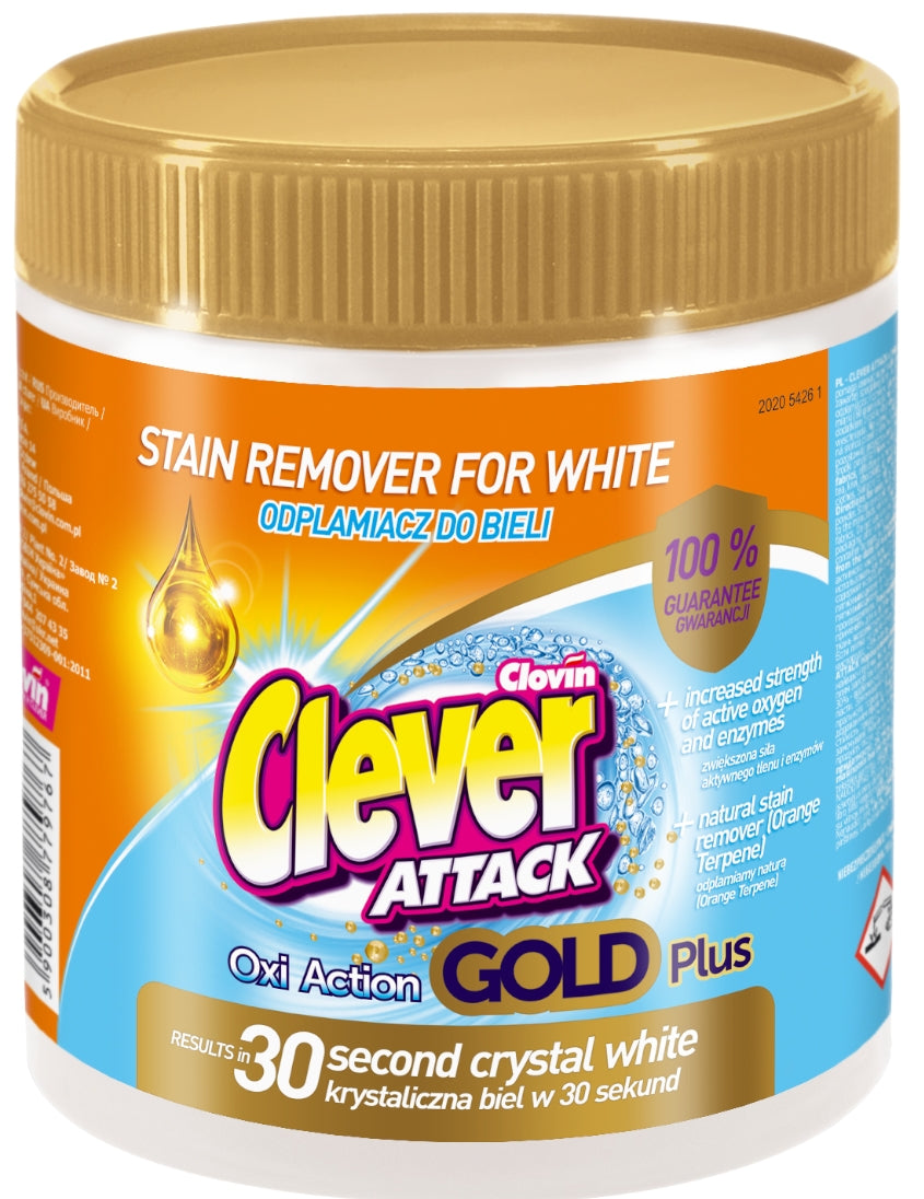 Clever Attack Gold Plus for Whites Stain Remover, 730 g