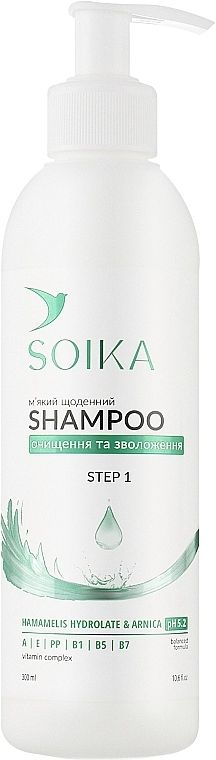 Soika Gentle Daily Cleansing & Moisturizing Shampoo, 300 mL