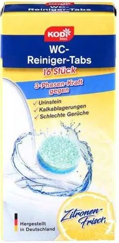 Kodi Lemon Toilet Cleaning Tablets, 16 pcs