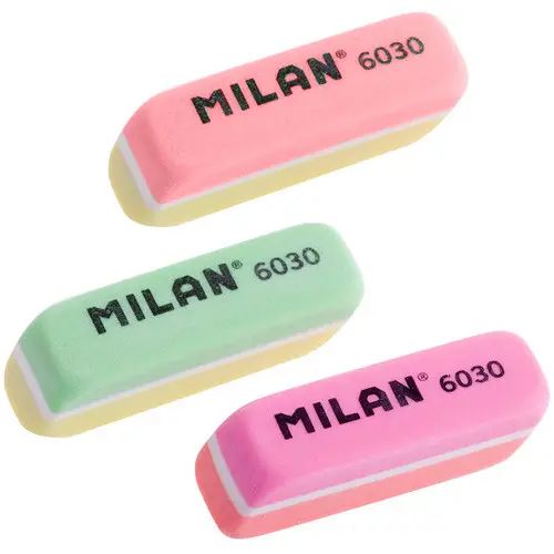 Milan 6030 Two-Color Beveled Eraser