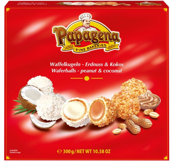 Papagena Peanut & Coconut Wafer Balls, 300 g
