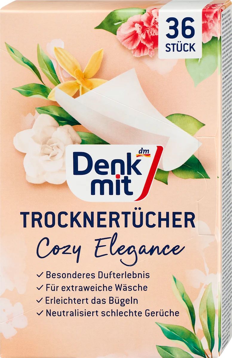 Denkmit Cosy Elegance Scented Dryer Sheets, 36 pcs