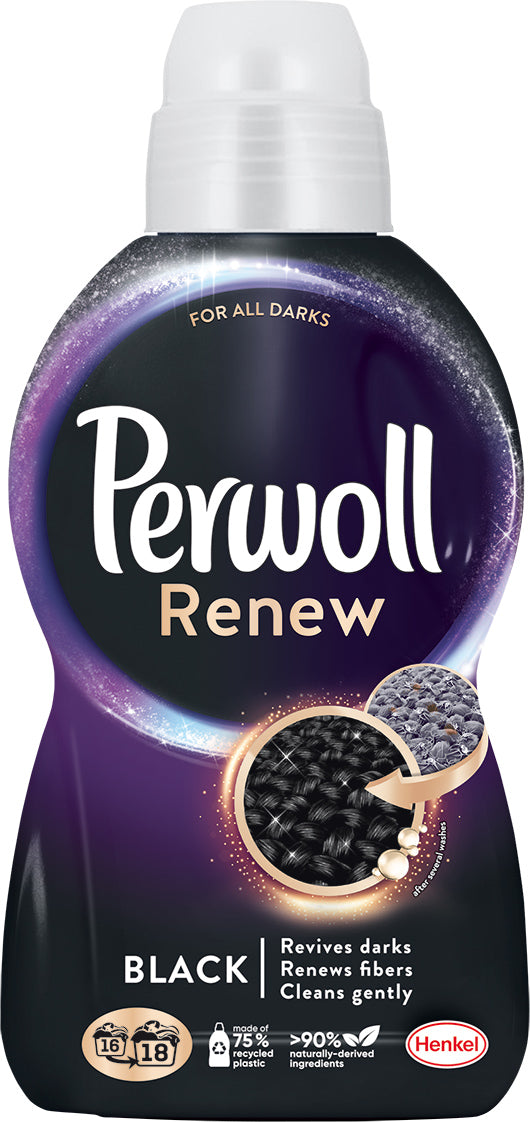 Perwoll Renew Black Liquid Laundry Detergent, 990 mL, 18 wash loads