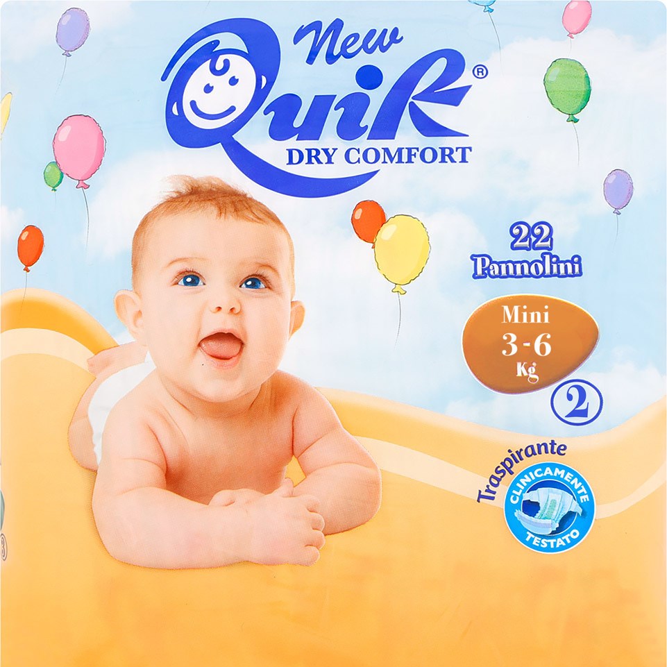 Quik Size 2 Baby Diapers, 3-6 kg, 22 pcs