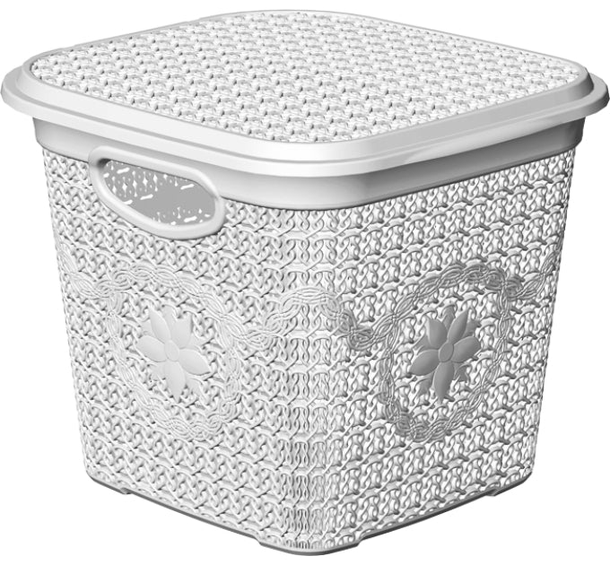 Asude Plastik ASD172 Deep Storage Basket with Lid, 12 L - Image 3