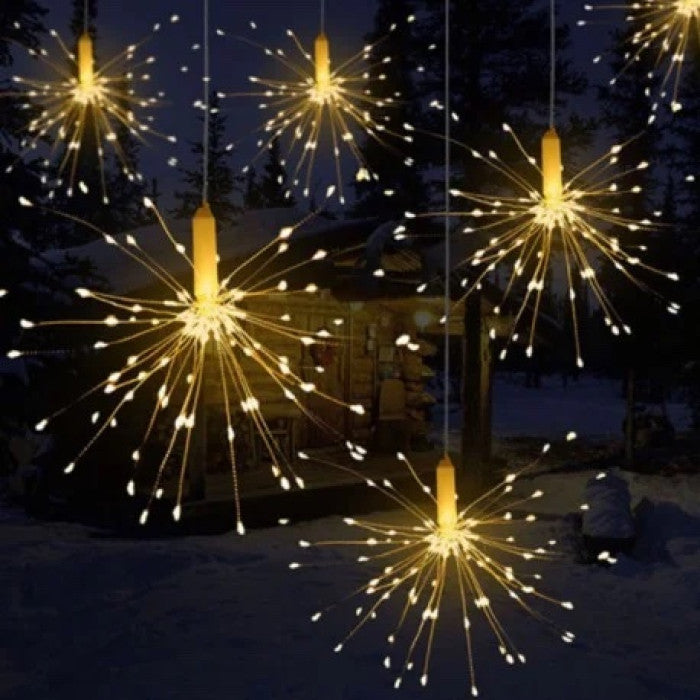 ZB-013-5G Firework Copper Wire LED Curtain Lights, Gold Light, 5 Bundles, 5 m